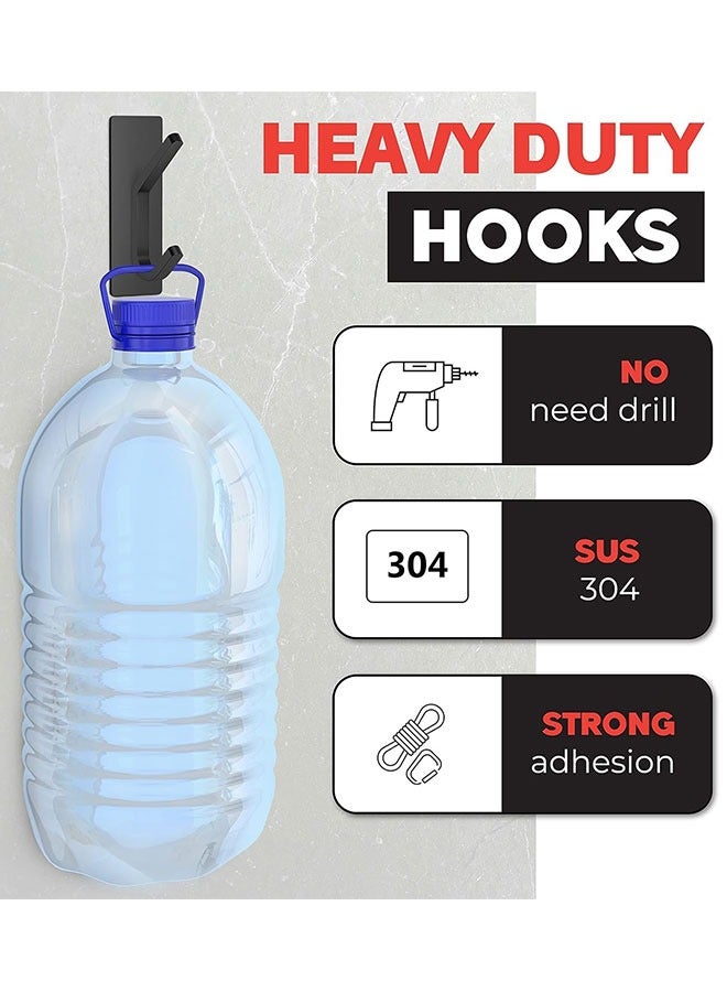 GoldenLike  خطاف لاصق،4 عبوة من خطافات الحائط شديدة التحمل، خطافات مناشف من الفولاذ المقاوم للصدأ، خطاف تعليق معطف الحمام، خطاف تثبيت على الحائط ذاتي اللصق، لمطبخ الحمام - Image 4