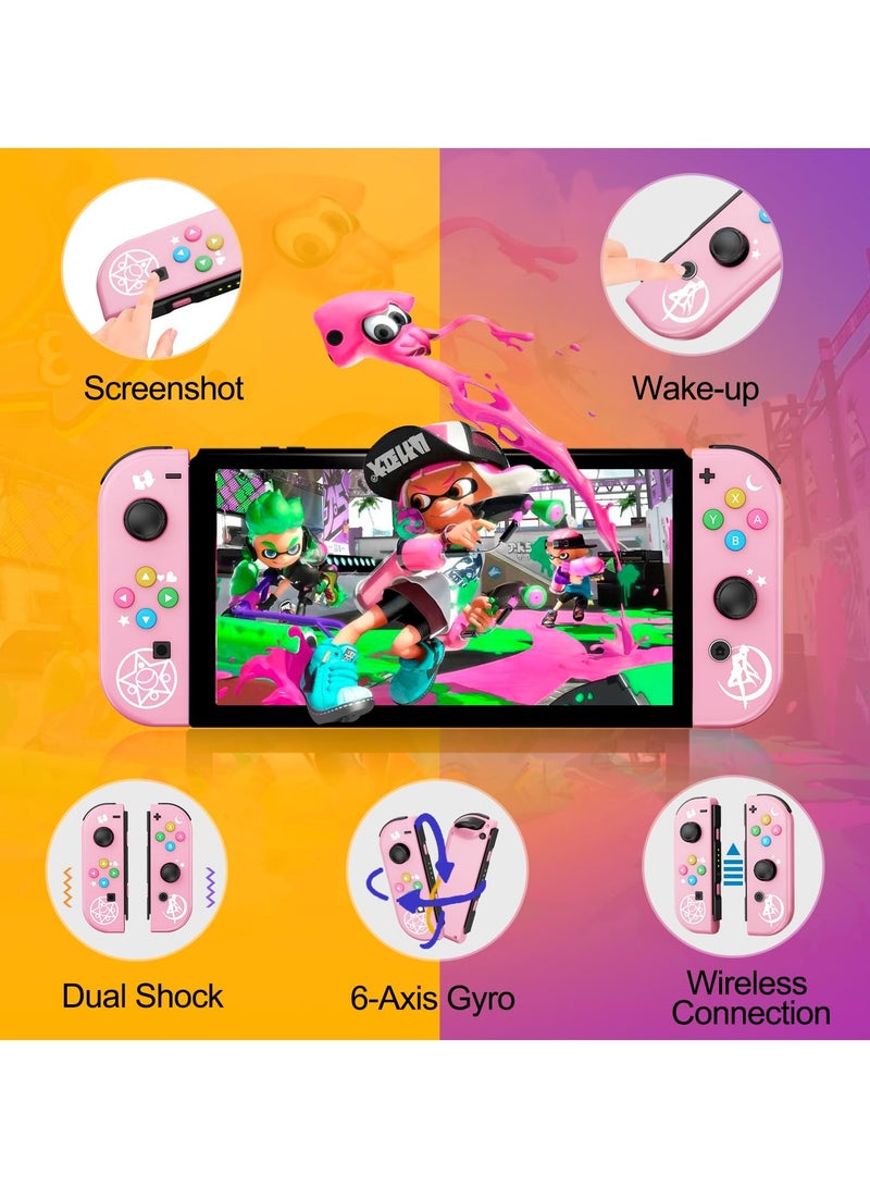 KASTWAVE Joy Cons Wireless Controller for Nintendo Switch, L/R Controllers Replacement Compatible with Nintendo Switch/Lite/OLED, Joystick with Wake-up/Screenshot/Dual Vibration (Pink)  - Image 4