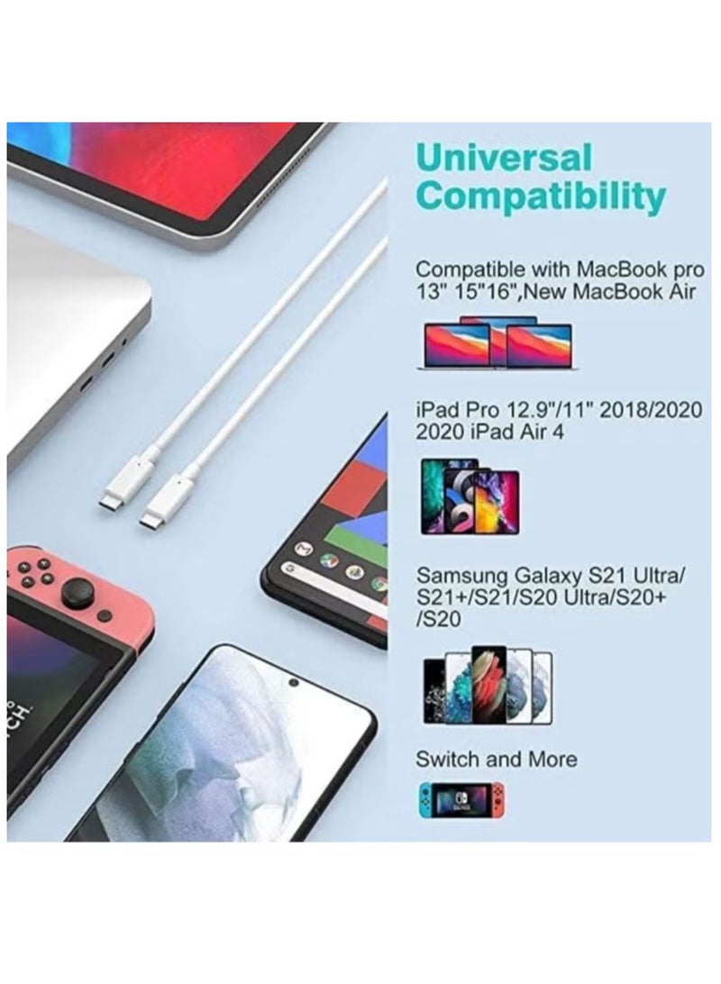 USB C Cable 60W, USB-C to USB-C Cable USB C Charger Cable for iPhone 15, Mac Book Pro 2020, iPad Pro 2020, Switch, Samsung Galaxy S20 Plus S9 S8 Plus, Pixel, Laptops and lot more  - Image 3