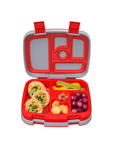 Bentgo Kids Prints Leak Proof, 5 - Compartment Bento - Style Kids Lunch Boxideal Portion Sizes For Ages 3 To 7 Bpa - Free, Dishwasher Safe , Food - Safe Materials (Trucks)