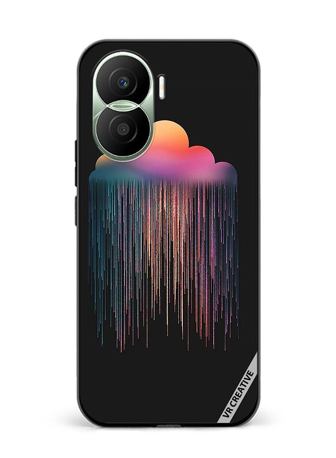 VR CREATIVE Protective Case Cover For Honor Play7T Pro Animated Rain Design Multicolour - Image 1