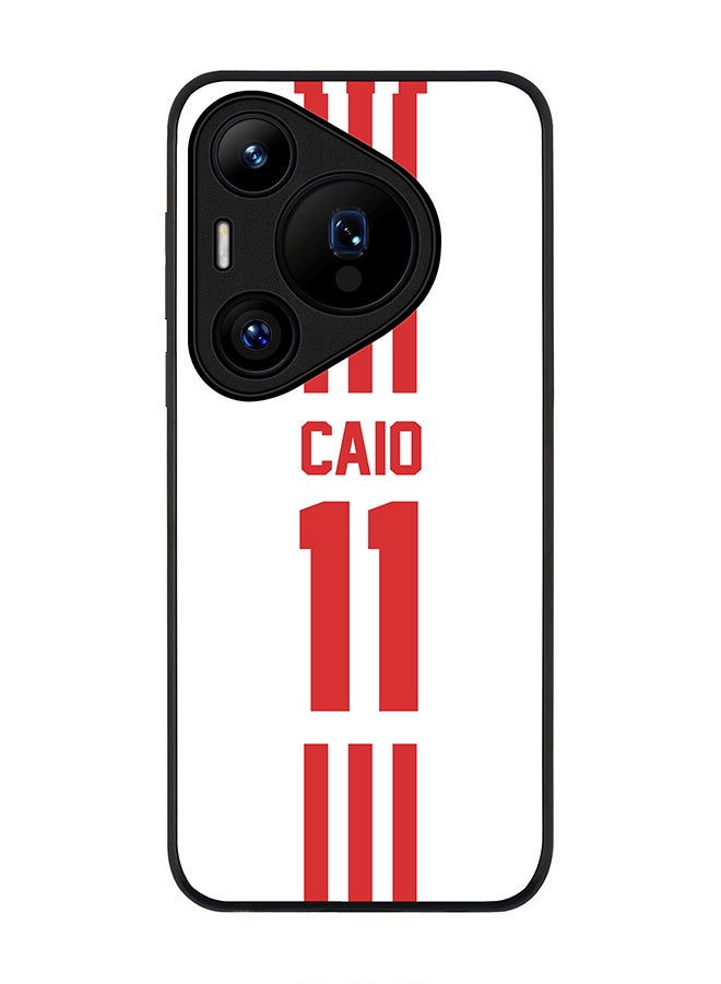 Stylizedd Rugged Black edge case for Huawei Pura 70, Slim fit Soft Case Flexible Anti Drop TPU Gel Thin Cover - Football Team - UAE, Player Name - Caio - Image 1