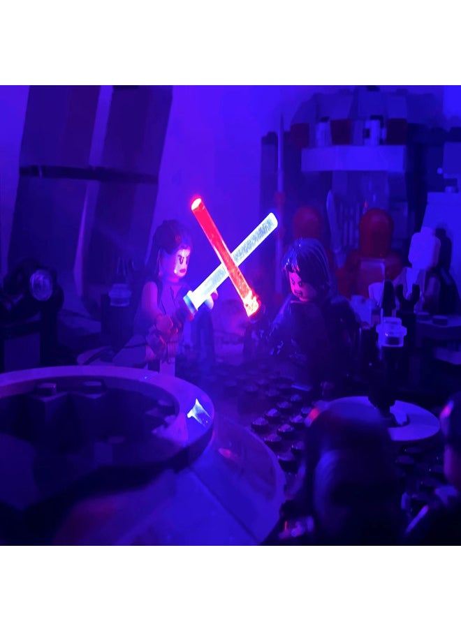 Compatible With Lego DIY Building Blocks Lighting LED Luminous Accessories Parts Star Wars USB Minifigures Handheld Lightsaber-Color:Red Light-Specifications:Gray Handle