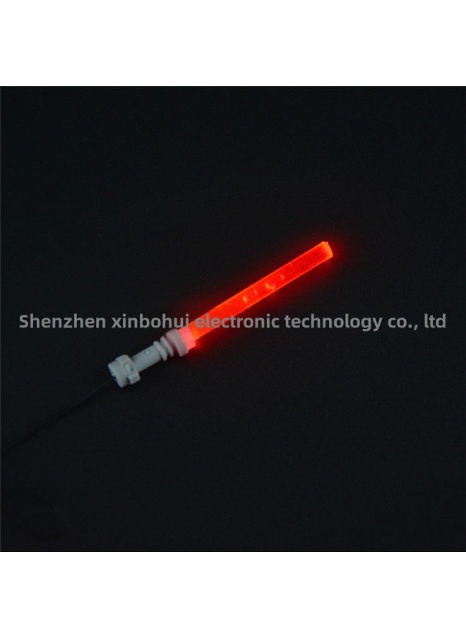 Compatible With Lego DIY Building Blocks Lighting LED Luminous Accessories Parts Star Wars USB Minifigures Handheld Lightsaber-Color:Red Light-Specifications:Gray Handle