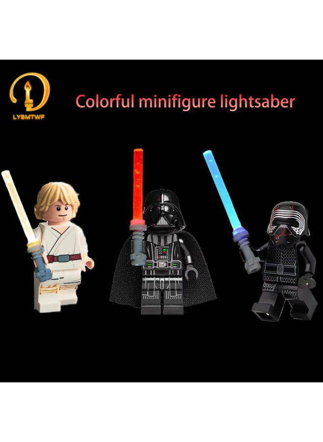 Compatible With Lego DIY Building Blocks Lighting LED Luminous Accessories Parts Star Wars USB Minifigures Handheld Lightsaber-Color:Red Light-Specifications:Gray Handle