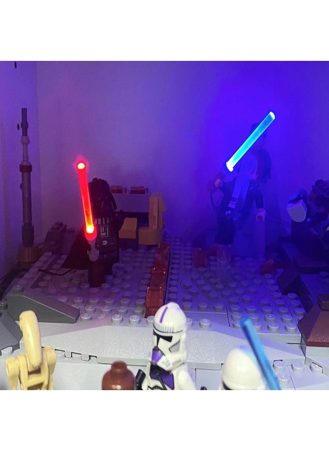 Compatible With Lego DIY Building Blocks Lighting LED Luminous Accessories Parts Star Wars USB Minifigures Handheld Lightsaber-Color:Red Light-Specifications:Gray Handle