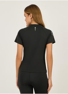 Styli Back Gradient Reflective Dot Short Sleeves Top  - Image 5