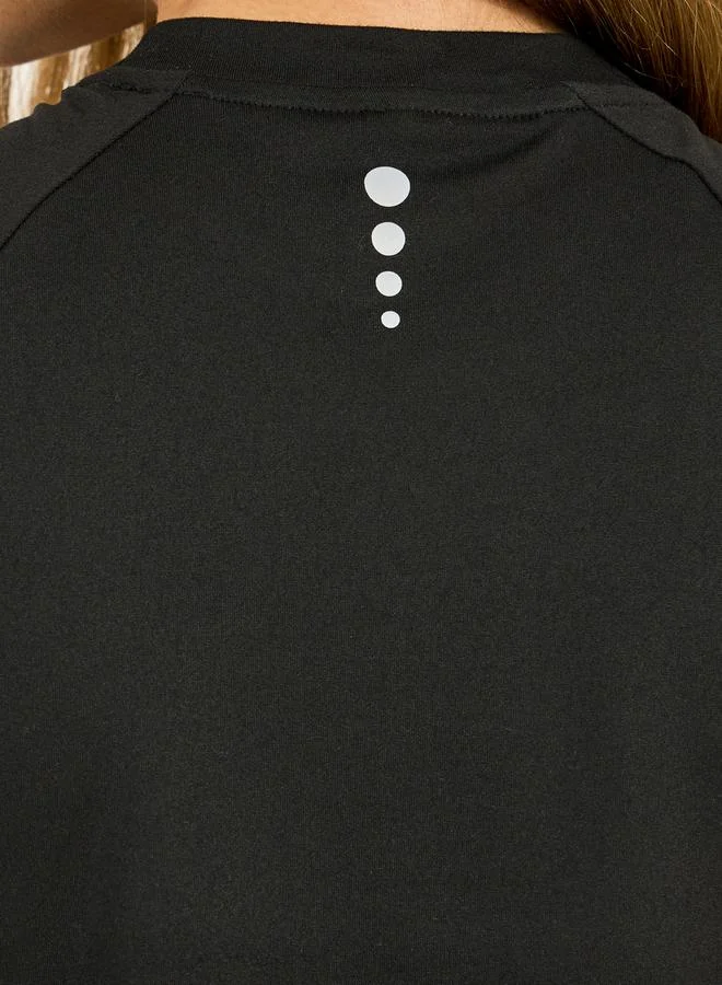Styli Back Gradient Reflective Dot Short Sleeves Top