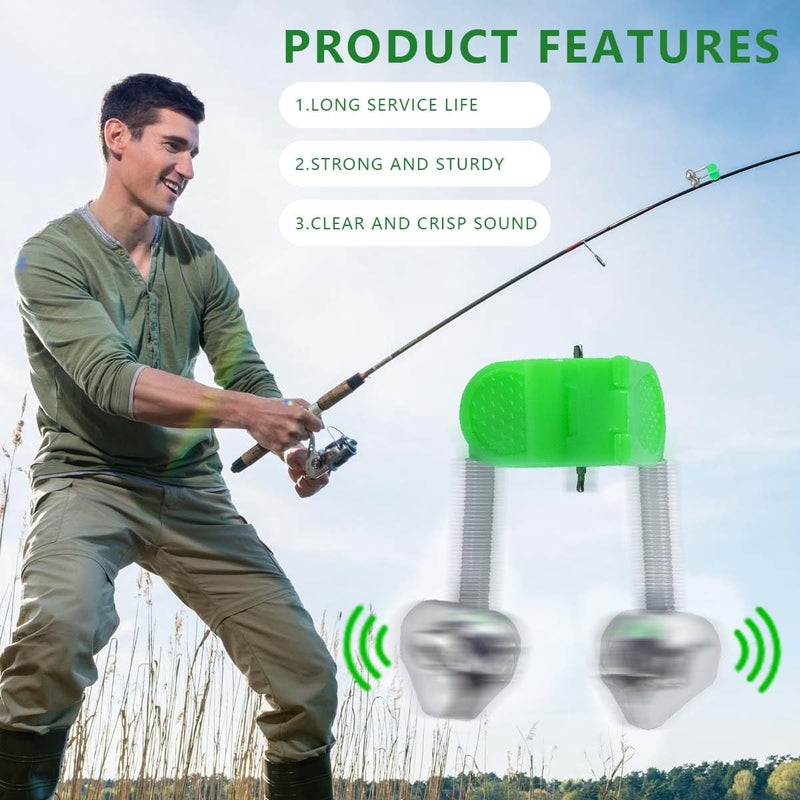 KISEER 50 Pcs Plastic Fishing Bells Clips Fishing Rod Alarm with Dual Alert Bells - Image 4