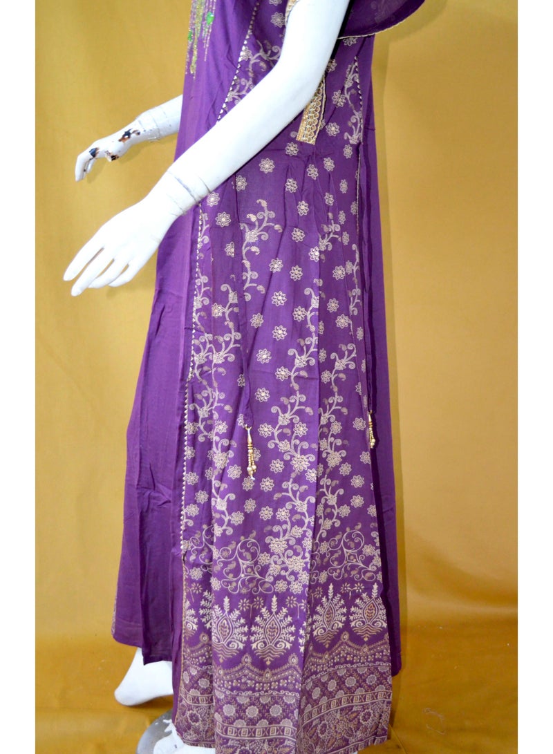 زينة جلابية نسائية أنيقة مطرزة – واسعة من الأسفل، بأكمام باتوينج، بشريط جانبي قابل للتعديل - Image 4