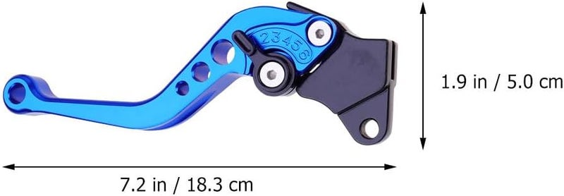 LABRIMP Adjustable 6-Gear Blue Motorcycle Brake and Clutch Levers with Alloy Handlebar Grip Protector for Universal Motorbike Controls - Image 2