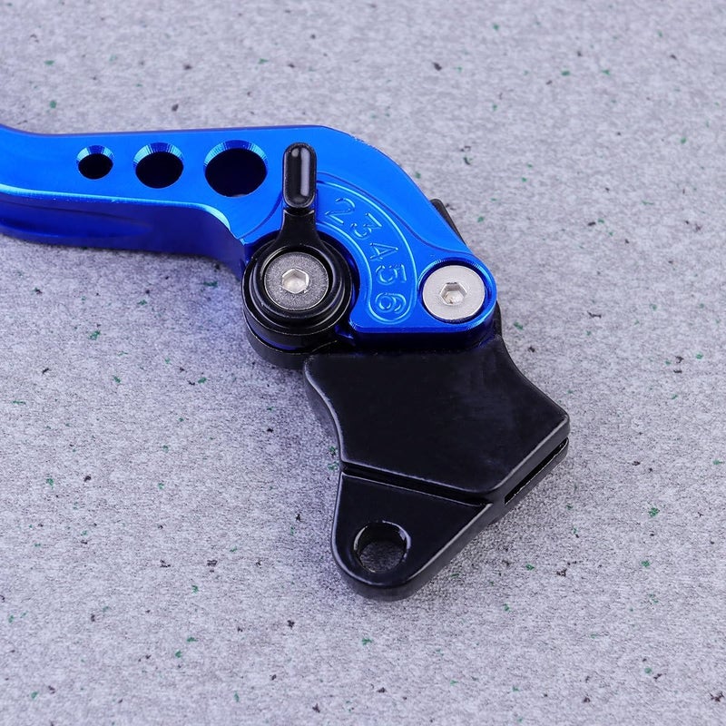 LABRIMP Adjustable 6-Gear Blue Motorcycle Brake and Clutch Levers with Alloy Handlebar Grip Protector for Universal Motorbike Controls - Image 4