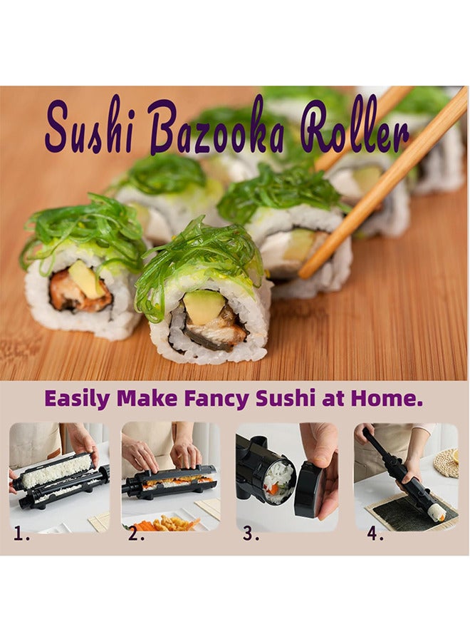 Generic Sushi Making Kit, Bazooka Maker with Bamboo Sushi Rolling Mat, Chopsticks, Rice Paddle, Spreader, Avocado Slicer and More, Cooking Sushi Gifts for Sushi Lovers Beginners Pros, DIY Sushi Roller Machine  - Image 4