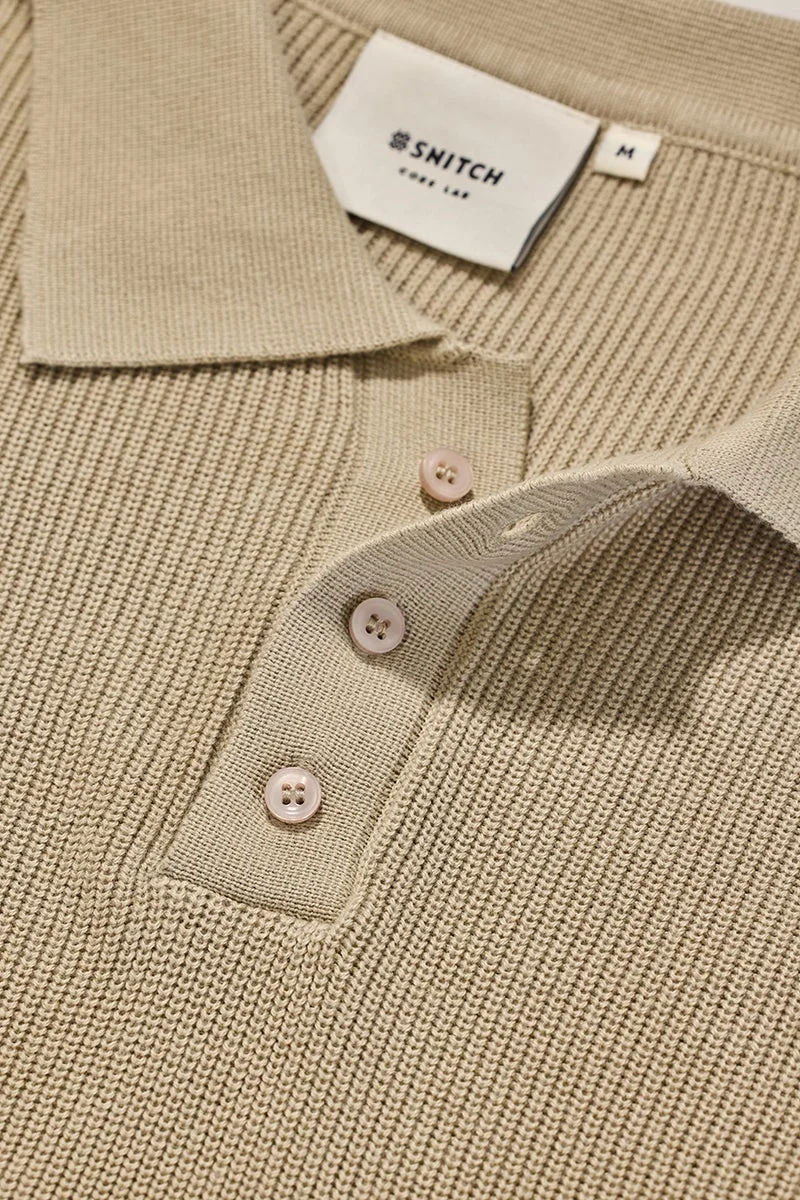 سنيتش تيشيرت بولو سادة بيج من كور لاب