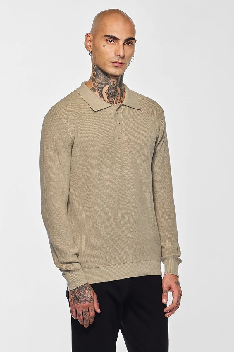 سنيتش تيشيرت بولو سادة بيج من كور لاب