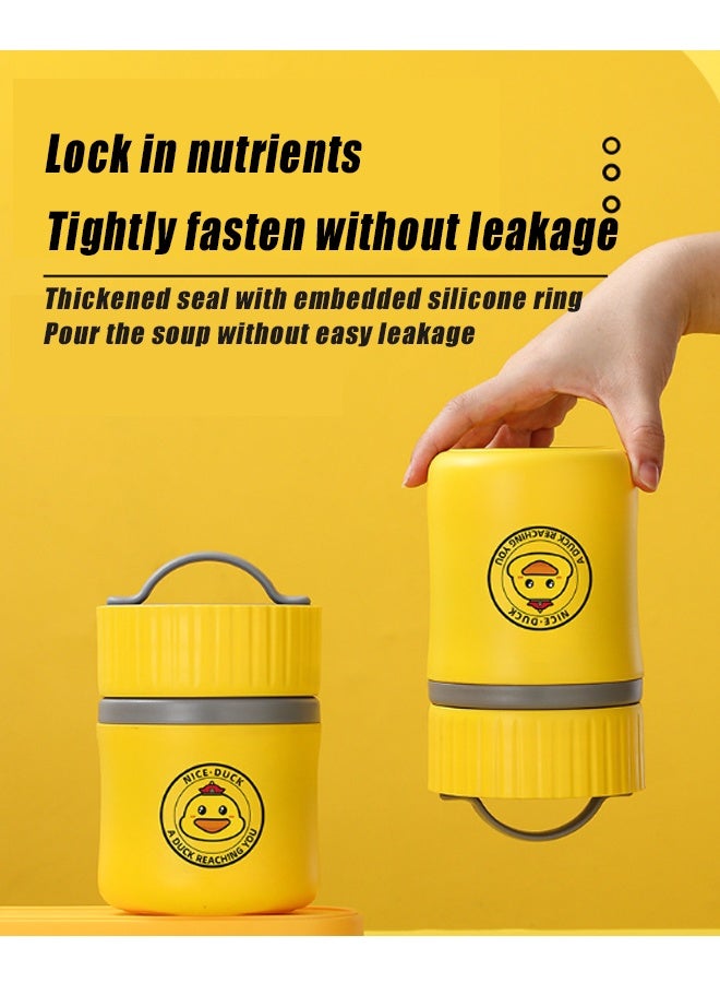 Insulated Thermo Food Container Lunch Box for Hot Food - Leak-Proof Stainless Steel Thermo for with Wide Mouth  Foldable Spoon, Suitable for Hot  Cold Foods, Lunches, Soups, Travel - Image 4