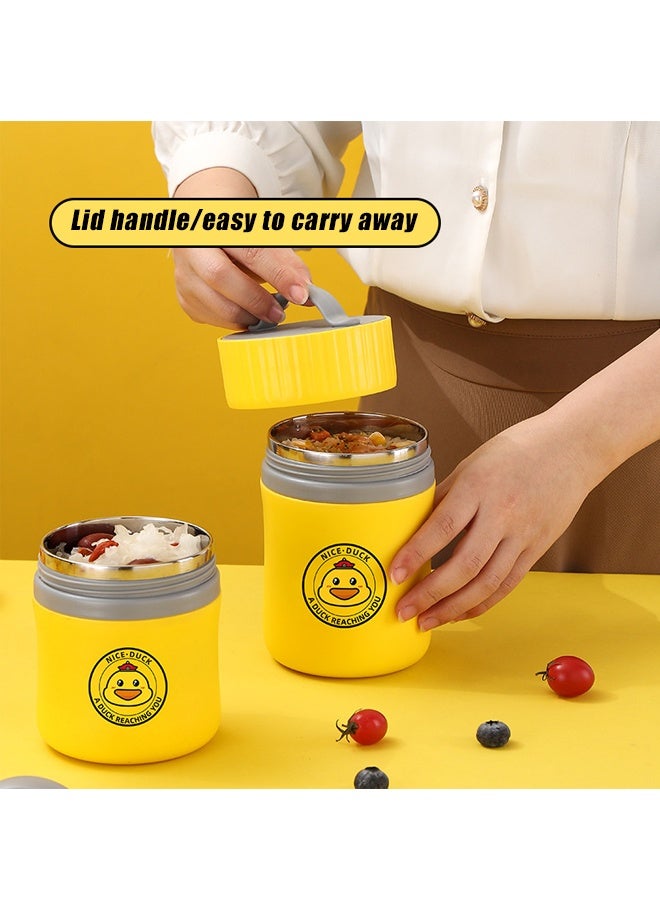 Insulated Thermo Food Container Lunch Box for Hot Food - Leak-Proof Stainless Steel Thermo for with Wide Mouth  Foldable Spoon, Suitable for Hot  Cold Foods, Lunches, Soups, Travel - Image 5