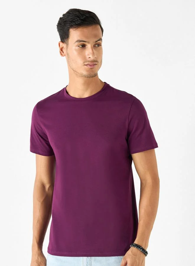 T-shirt with Crew Neck and Short Sleeves