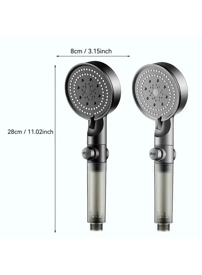 Grey Adjustable Bidet Gun 5 Modes Built In Filter 15 Filter Elements Modern Bathroom Decor - Image 3