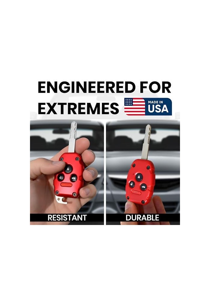 Dubbs Hardware USAMade for Honda Key Fob Shell CrackResistant Durable Seamless Fit Enhanced Longevity Functionality Integrated Bottle Opener Easy DIY Installation Red 4 Button - Image 3