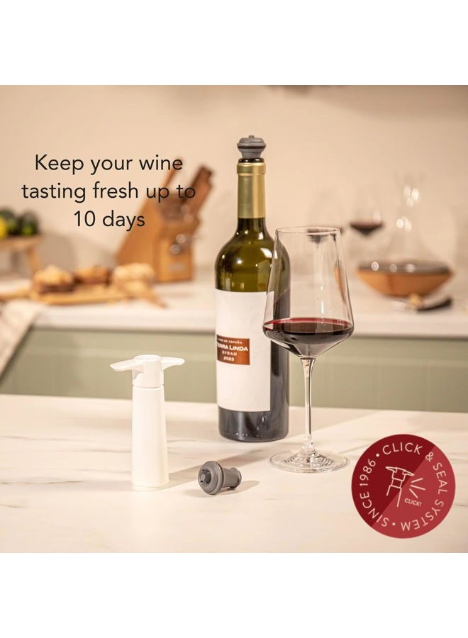 Vacu Vin The Original Wine Saver Pump and Wine Preserver with Wine Stoppers Vacuum Sealers. White Wine Pump and Wine Vacuum Stoppers, Black. Wine Bottle Keeper Set Keeps Wine Fresh for Longer - Image 3