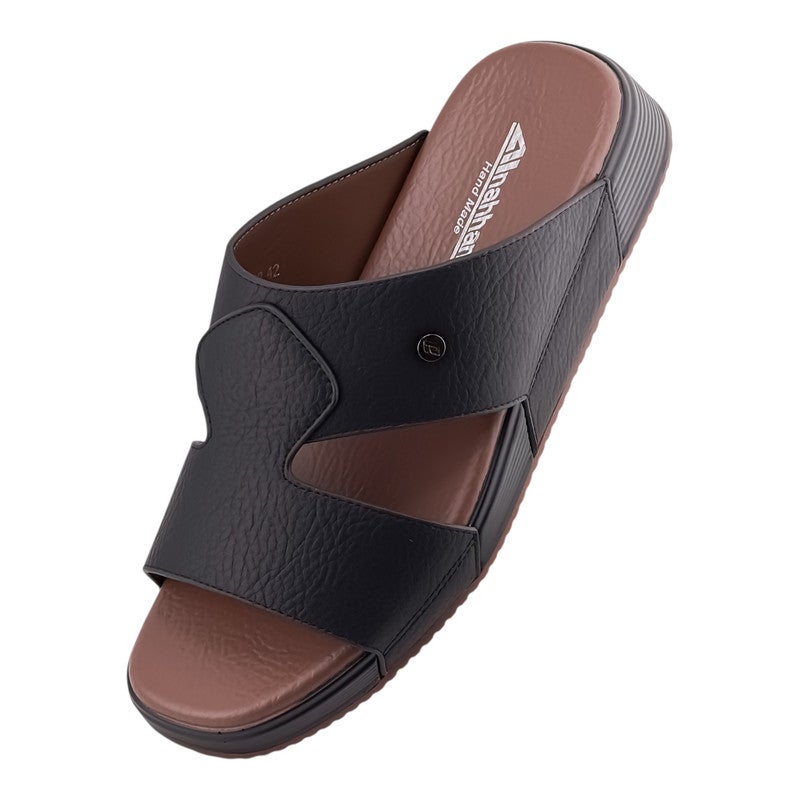 AET A E T Handmade Arabic Sandals For Men | Outdoor Mens Slippers | Everyday Flip Flops Open Toe | Arabic Genuine Leather With Buckle | New Arabic Design | MultiColor Footbed | Comfortable & LightWeight - Image 3
