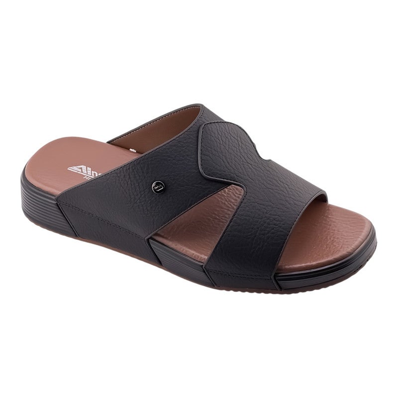 AET A E T Handmade Arabic Sandals For Men | Outdoor Mens Slippers | Everyday Flip Flops Open Toe | Arabic Genuine Leather With Buckle | New Arabic Design | MultiColor Footbed | Comfortable & LightWeight - Image 1