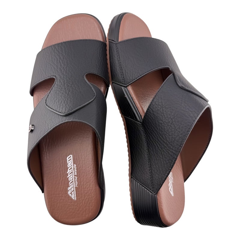 AET A E T Handmade Arabic Sandals For Men | Outdoor Mens Slippers | Everyday Flip Flops Open Toe | Arabic Genuine Leather With Buckle | New Arabic Design | MultiColor Footbed | Comfortable & LightWeight - Image 2
