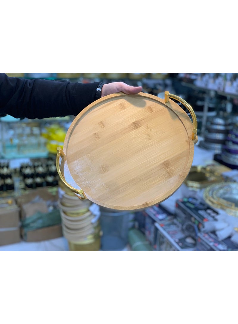 صواني تقديم من الخيزران على شكل دائري 3 قطع - Image 2