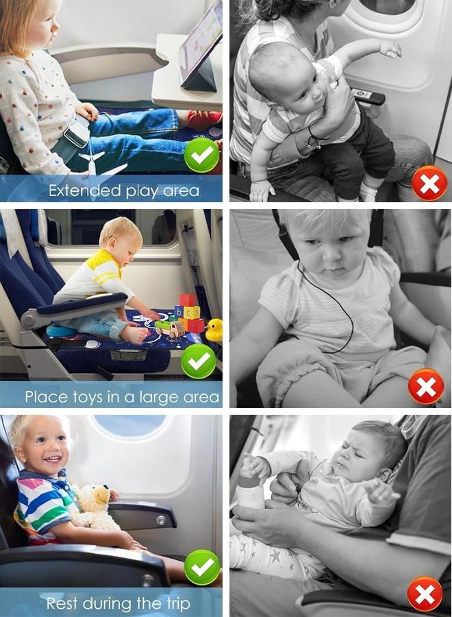 Sharpdo Airplane Bed for Toddler, Kids Airplane Seat Extender Bed for Travel, Baby Portable Plane Bed Foot Rest for Flights - Image 4
