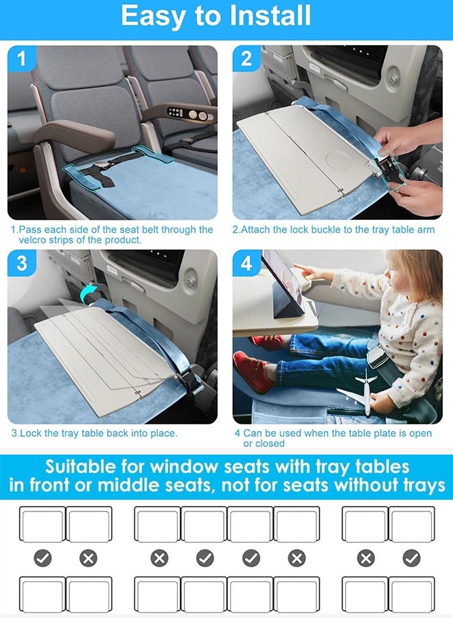 Sharpdo Airplane Bed for Toddler, Kids Airplane Seat Extender Bed for Travel, Baby Portable Plane Bed Foot Rest for Flights - Image 3