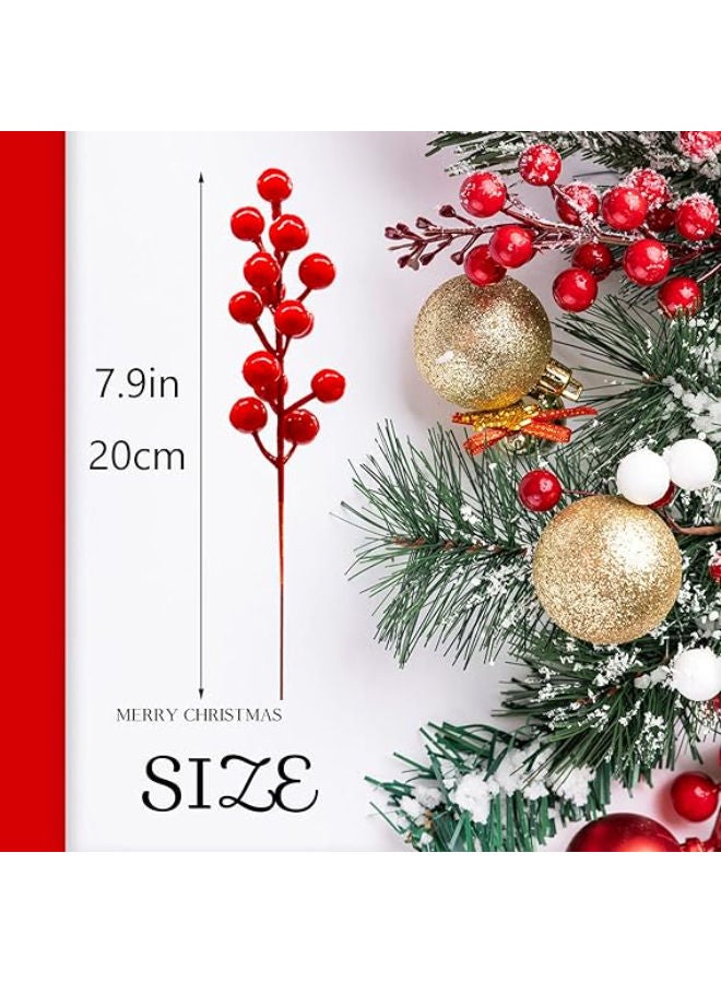 30 pieces - Artificial Red Berry Stems - Image 2