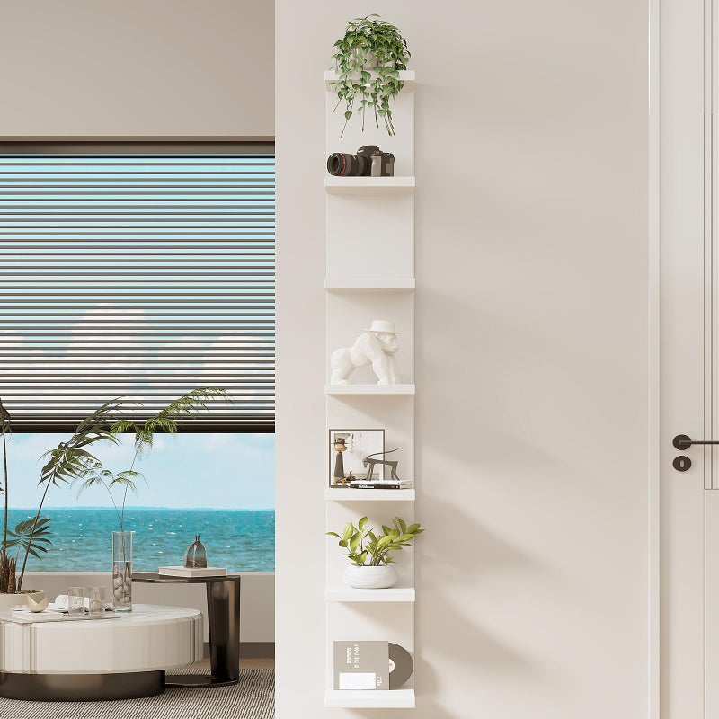 LitaEther Versatile 7 Tier Wall Shelf Unit,White Lack Wall Shelf,Display Floating Shelf with LED Remote Control Light - Image 3