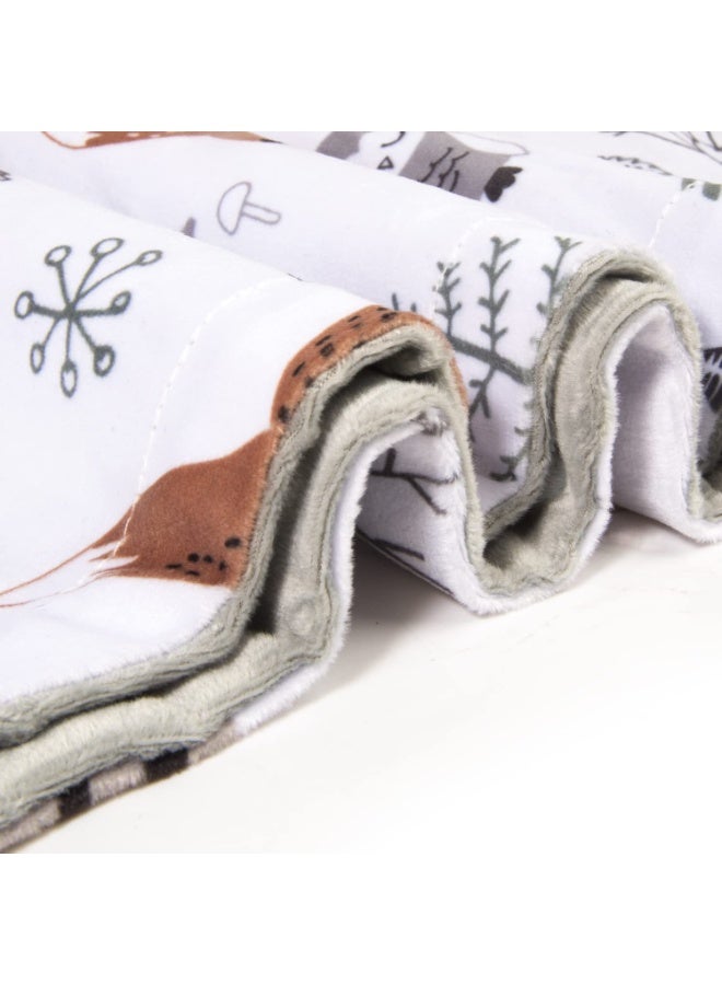 LEFAFA Baby Blanket for Boys Girls, Soft Plush Toddler Blanket with Print Animal Pattern and Double Layer Dotted Backing, Baby Nursery Bed Blankets for Infant Toddler Nursery Crib,75x100cm(owl) - Image 4