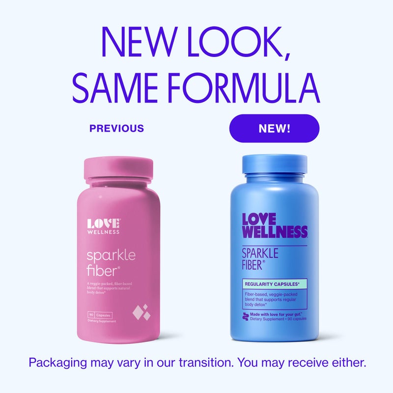 Love Wellness Sparkle Fiber | Fiber Supplement with Digestive Enzymes | Greens Superfood Powder & Psyllium Husk Powder | Promotes Gut Health for Women | Regularity & Bloating Relief | 90 Count - Image 2