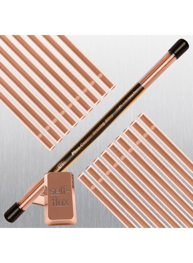 BlueFire 21 Sticks BLUEFIRE BCuP-2 Half 1/2 lb Self Fluxing Phosphor Copper Brazing Alloy Welding Rods No Need for Flux 0.050" x 1/8" x 14" Industry Professional Grade Propane Gas Soldering Torch Supply - Image 1
