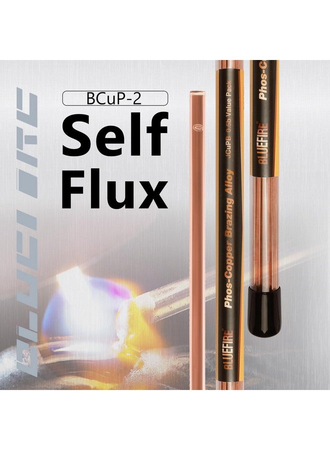 BlueFire 21 Sticks BLUEFIRE BCuP-2 Half 1/2 lb Self Fluxing Phosphor Copper Brazing Alloy Welding Rods No Need for Flux 0.050" x 1/8" x 14" Industry Professional Grade Propane Gas Soldering Torch Supply - Image 2