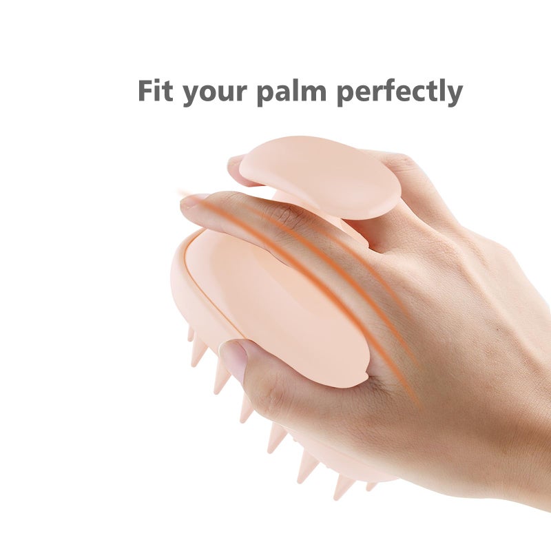 Rebex 2-in-1 Scalp Massager Shampoo Brush,Scalp Scrubber, Exfoliator Brush for Removing Dandruff & Hair Growth,Detangling Scrubber for Wet or Dry Hair (Peach Fuzz Color) - Image 4