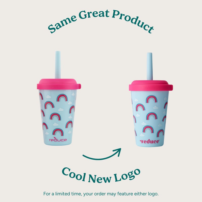 REDUCE GoGo's Kids Portable Tumbler Cups with Lids and Spill-Proof Straws - 5 Pack of Stackable 12 oz Tumblers with Twist-On Lids - Easy Storage  Dishwasher Safe - Serendipity Set - Image 2