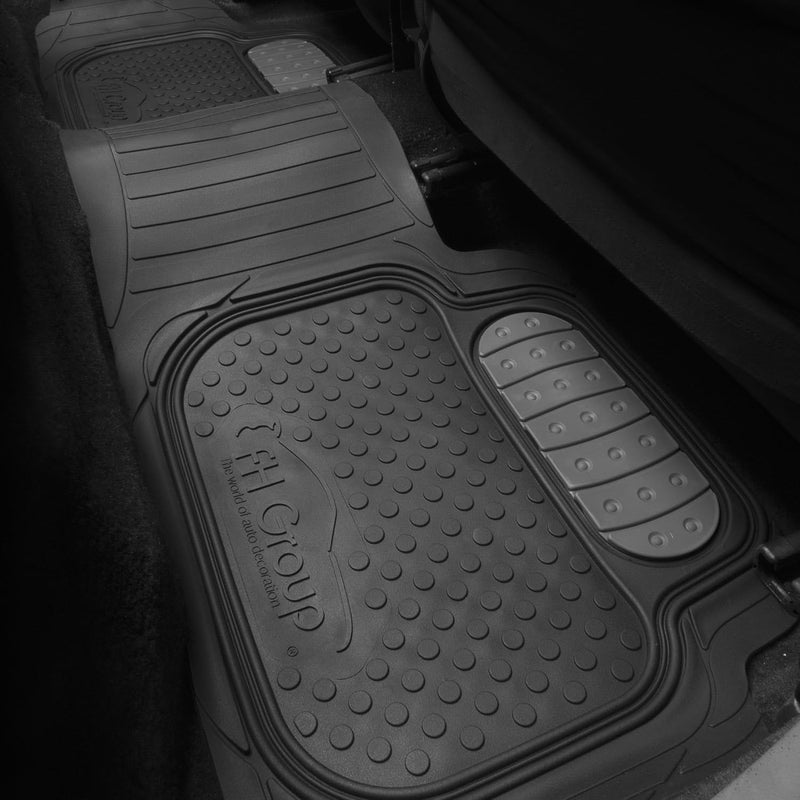 أف أتش جروب مجموعة FH F11500 رمادي Climaproof™ للحماية من جميع الأحوال الجوية، ملاءمة عالمية، حصائر أرضية سيارات مطاطية ثقيلة رمادية اللون، تناسب معظم السيارات وسيارات الدفع الرباعي والشاحنات (مجموعة كاملة قابلة للقص لتناسب المقاس) - Image 4