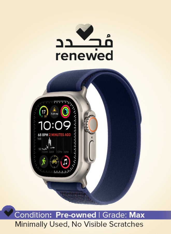 Apple Renewed - Watch Ultra 2 (2024) GPS + Cellular 49mm Natural Titanium Case With Blue Trail Loop - M/L - Image 1