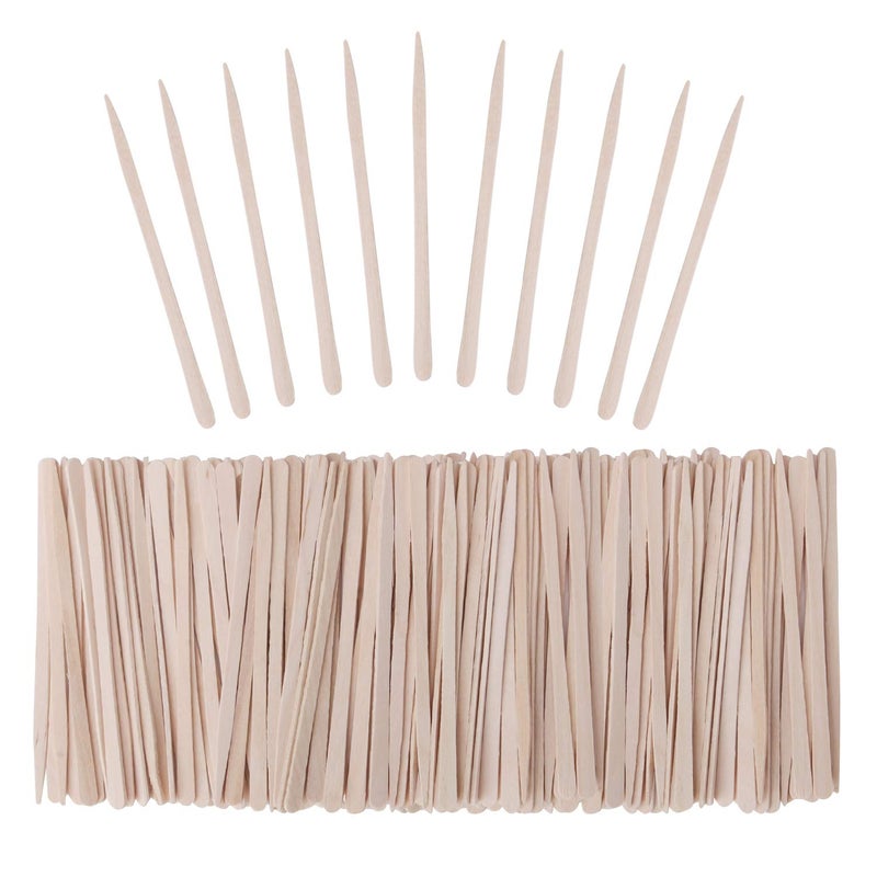Senkary 600 Pieces Small Waxing Sticks Brow Wax Sticks Wooden Wax Applicator Sticks for Hair Eyebrow Nose Removal - Image 1