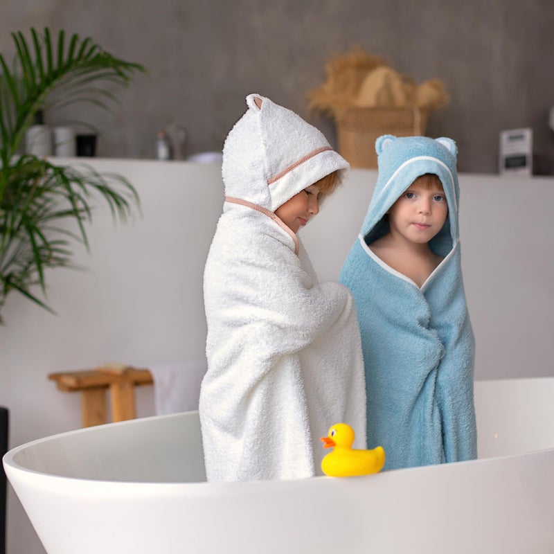 Warm Cuddles Premium Toddler Towels with Hood - Extra Soft Rayon from Bamboo Toddler Bath Towel (White) - Image 4