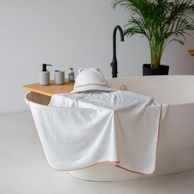 Warm Cuddles Premium Toddler Towels with Hood - Extra Soft Rayon from Bamboo Toddler Bath Towel (White) - Image 5