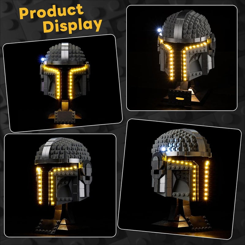 Kyglaring LED Lighting Kit Only - Lights Set Designed for Lego Star Wars The Mandalorian Helmet 75328 Building Model Kit - Without Lego Set (Classic Version) - Image 4