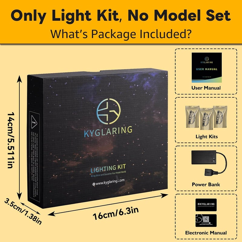 Kyglaring LED Lighting Kit Only - Lights Set Designed for Lego Star Wars The Mandalorian Helmet 75328 Building Model Kit - Without Lego Set (Classic Version) - Image 5