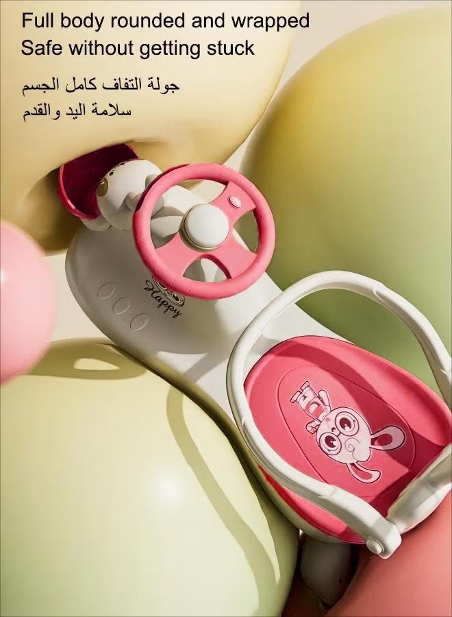 Poxvalzor Ride On Toys,Can sit on anti rollover baby toy, slide bike, swing bike,Children's Swing Car With Music And Lighting Children's Toys Raise The Backrest Height Push Handle With Guardrail Anti Rollover Suitable For Children Aged 1-6 Boys And Girls - Image 5