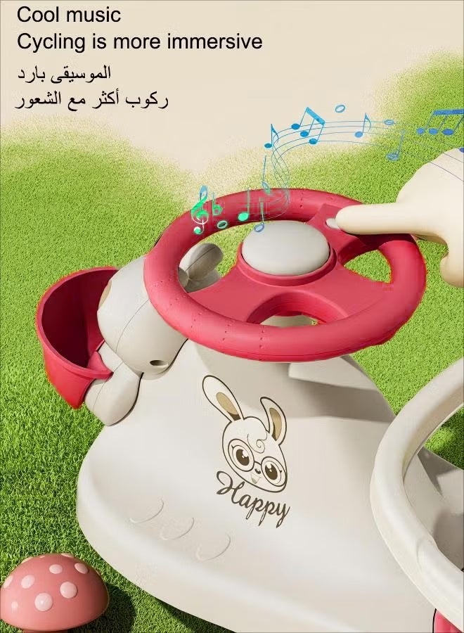 Poxvalzor Ride On Toys,Can sit on anti rollover baby toy, slide bike, swing bike,Children's Swing Car With Music And Lighting Children's Toys Raise The Backrest Height Push Handle With Guardrail Anti Rollover Suitable For Children Aged 1-6 Boys And Girls - Image 4