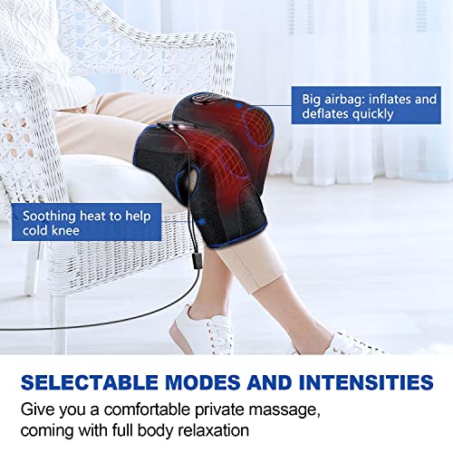 CINCOM Heated Knee Massager, Air Compression Knee Massager with Heat for Pain Relief Knee Brace Wrap for Knee Arthritis,Injury,Joint Pain 3 Modes & 3 Intensities (A Pair) - Image 2