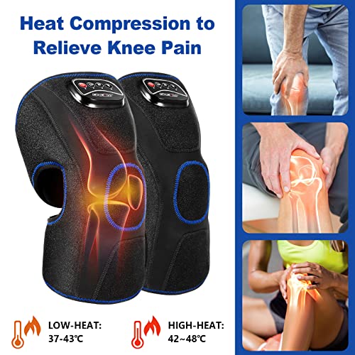 CINCOM Heated Knee Massager, Air Compression Knee Massager with Heat for Pain Relief Knee Brace Wrap for Knee Arthritis,Injury,Joint Pain 3 Modes & 3 Intensities (A Pair) - Image 3